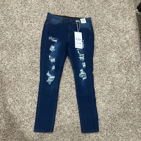 Celebrity Pink Denim - NEW Celebrity Pink Blue Skinny Jeans with Distressed Details size 13